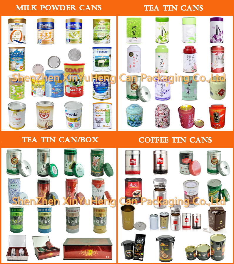 High Grade Colorful Decorative Tea Tins Coffee Storage Tin Clear Lids