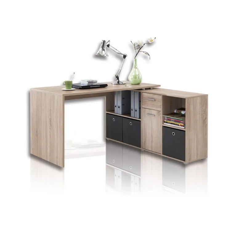 L Shape Home Office Desk Wooden MDF MFC Customized Color With Cabinet