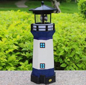 China Weather Proof 12 Inch Garden Lighthouse Rotating Light wholesale