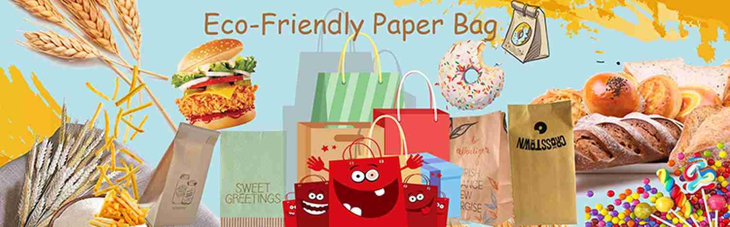 ODM White Kraft Waxpaper Food Bags Carrier For Restaurant 60gsm