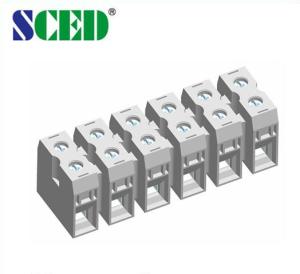 China Grey 600V 50A Panel Mount Terminal Block Connector , PA66 Copper Conduction Board Connector wholesale