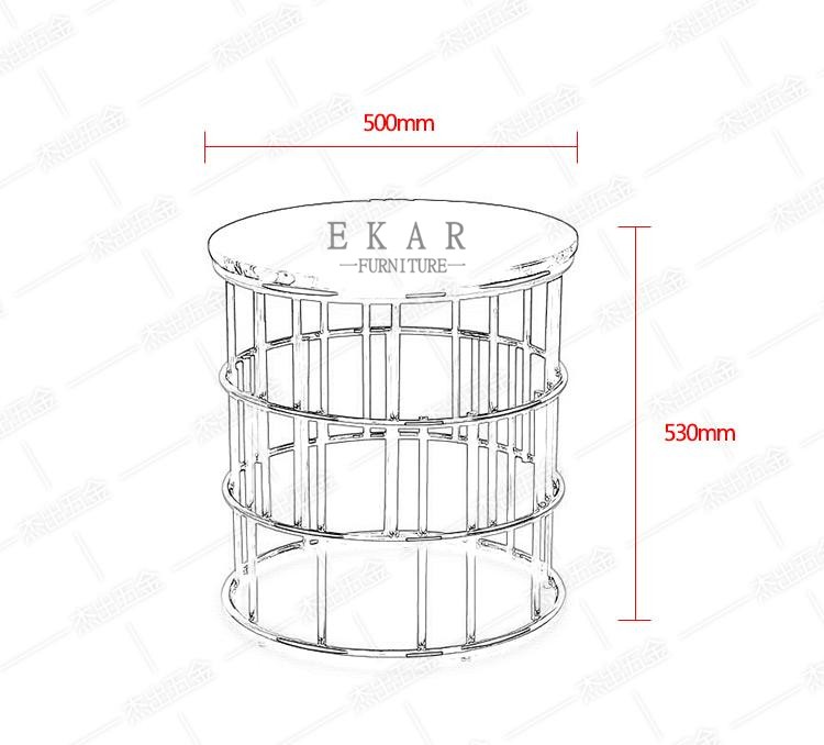 New Modern Metal Base Round End Table Small
