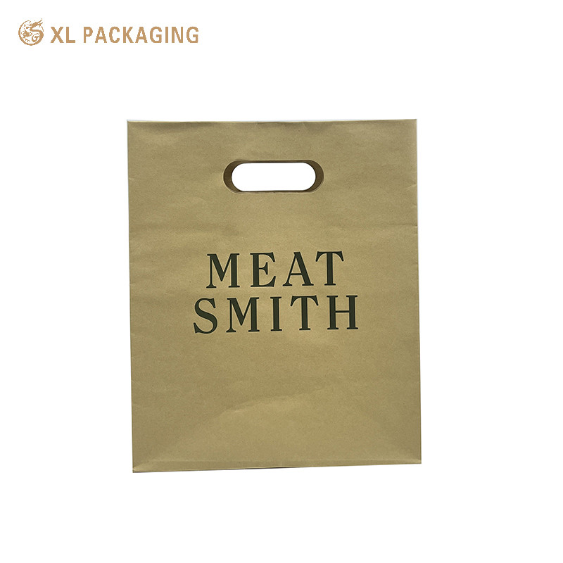 Wholesale Custom Brown Kraft Disposable Paper Bag For Food Packaging Takeaway With Handle