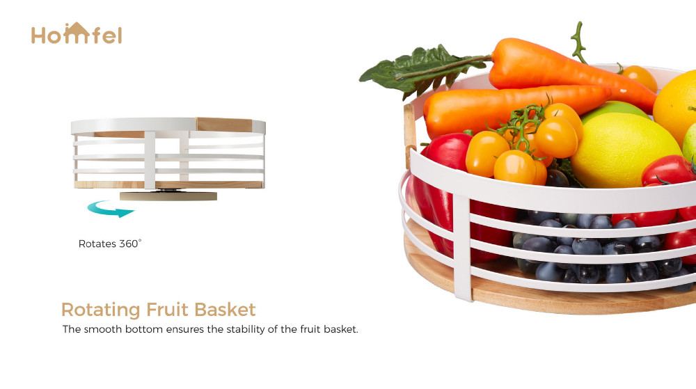 Sustainable Fruit Bowl Bread Basket Kitchen Metal Wire Storage Rack 2 Tier