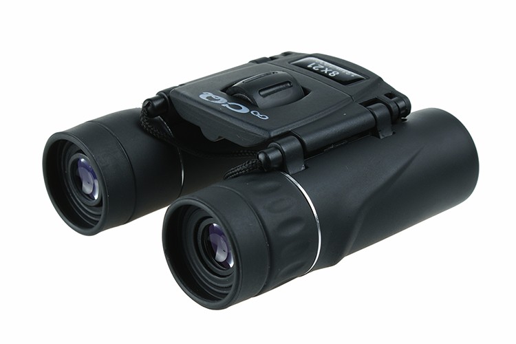 Compact Folding QC 8X21 Student Binoculars with Close Focus 6.4m and Eye Relief 10mm