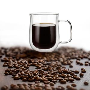 China Amazon top seller High quality Borsilicate double wall Heat Resistant Hot Coffee Glss Double Wall Glass Cup wholesale