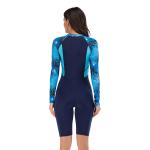 Sunproof Polyester Womens Surfing Suits Zipper One Piece Long Sleeve Swimsuit