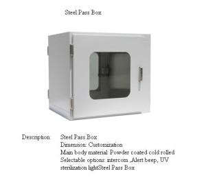 China Uv Light Static Air Shower Pass Box With Powder Coated Cold Rolled on sale