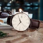 Classic Mens Stainless Steel Back Watch Domed Crystal Curved Dial