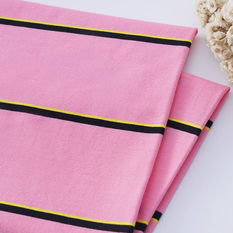 Soft And Stylish Environmentally And High Quality Striped Cotton Fabric For T- Shirt
