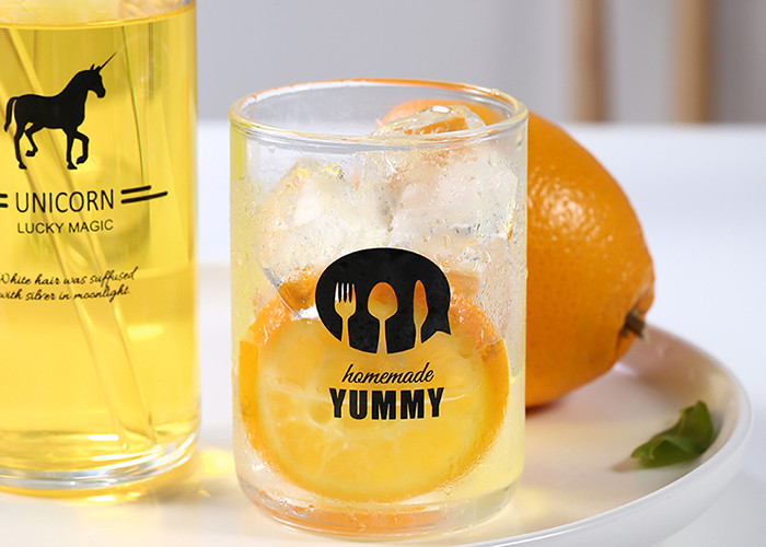 High Borosilicate Personalized Glass Cup , Etched Glass Coffee Mugs