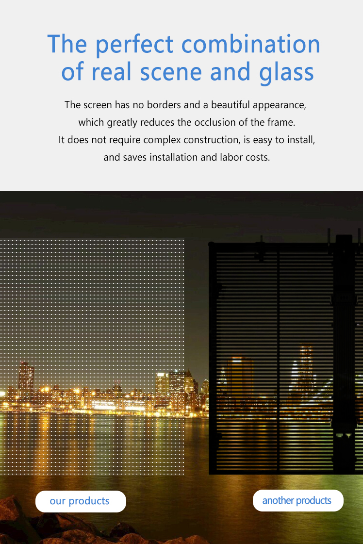 P20 P30 P40 LED Film Screen Giant Glass Curtain Wall Advertising Display Special LED Flexible Screen In Spain