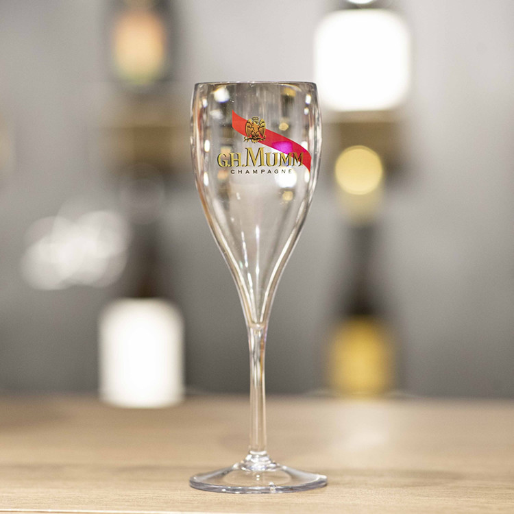 Eco Friendly Dual Color Plastic Wine Champagne Glasses For Wine Outdoor Event