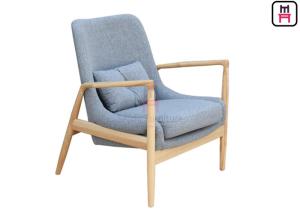 China Oak Wood Blue Restaurant Sofa Chair Nordic Modern Type 66 * 69 * 84 Cm wholesale