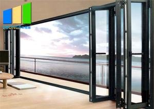 China Aluminum Double Glass Soundproof Folding Door Exterior Accordion Door wholesale