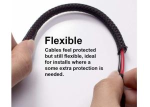 China Hose Cable Harness Protection Braided Wire Sleeve , Pet Braided Sleeving UL Approval wholesale