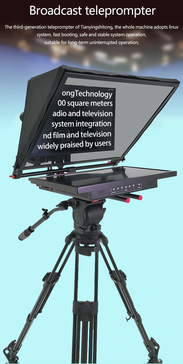 Customizable Font and Background Colors on 1000nit Monitor Teleprompter for TV Studio