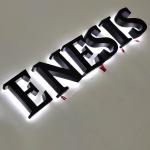 Custom Metal Logo Sign Stainless Steel Backlit Outdoor Illuminated Advertising