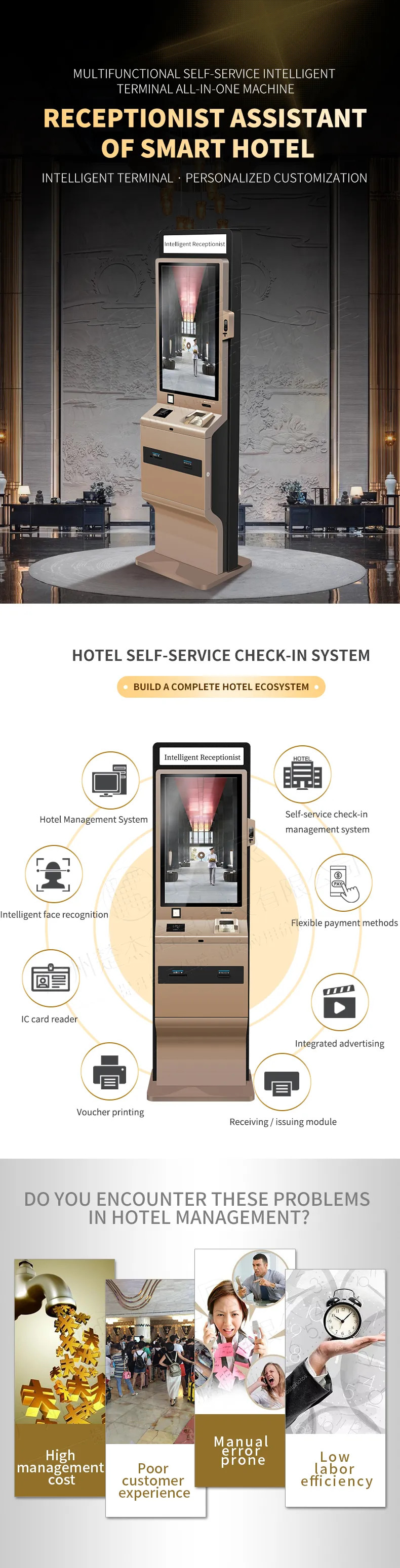 High Quality Smart Hotel Terminal Multifunction Self Service Kiosk