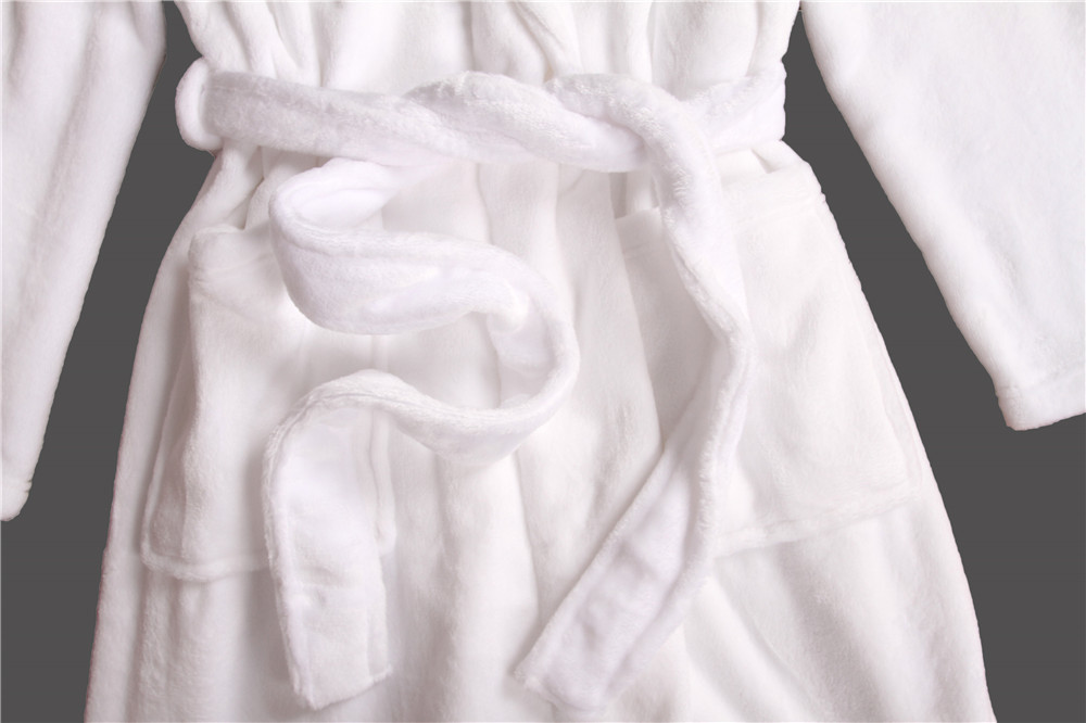 Stockpapa 100% Polyester Womens White Long Bathrobe For Winter