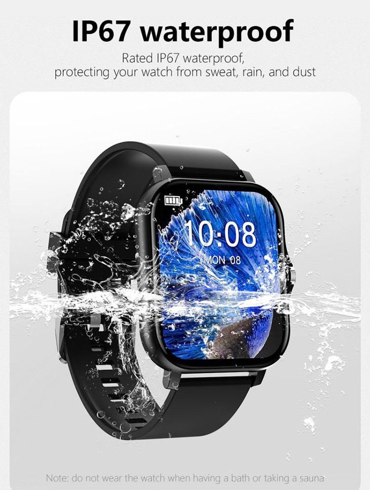 240*280 Pixel Square Dial Smart Watches Ladies With Blood Pressure