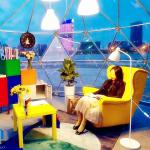 Luxury Metal Geodesic Dome Tent Warm Lights Exterior Reading Use