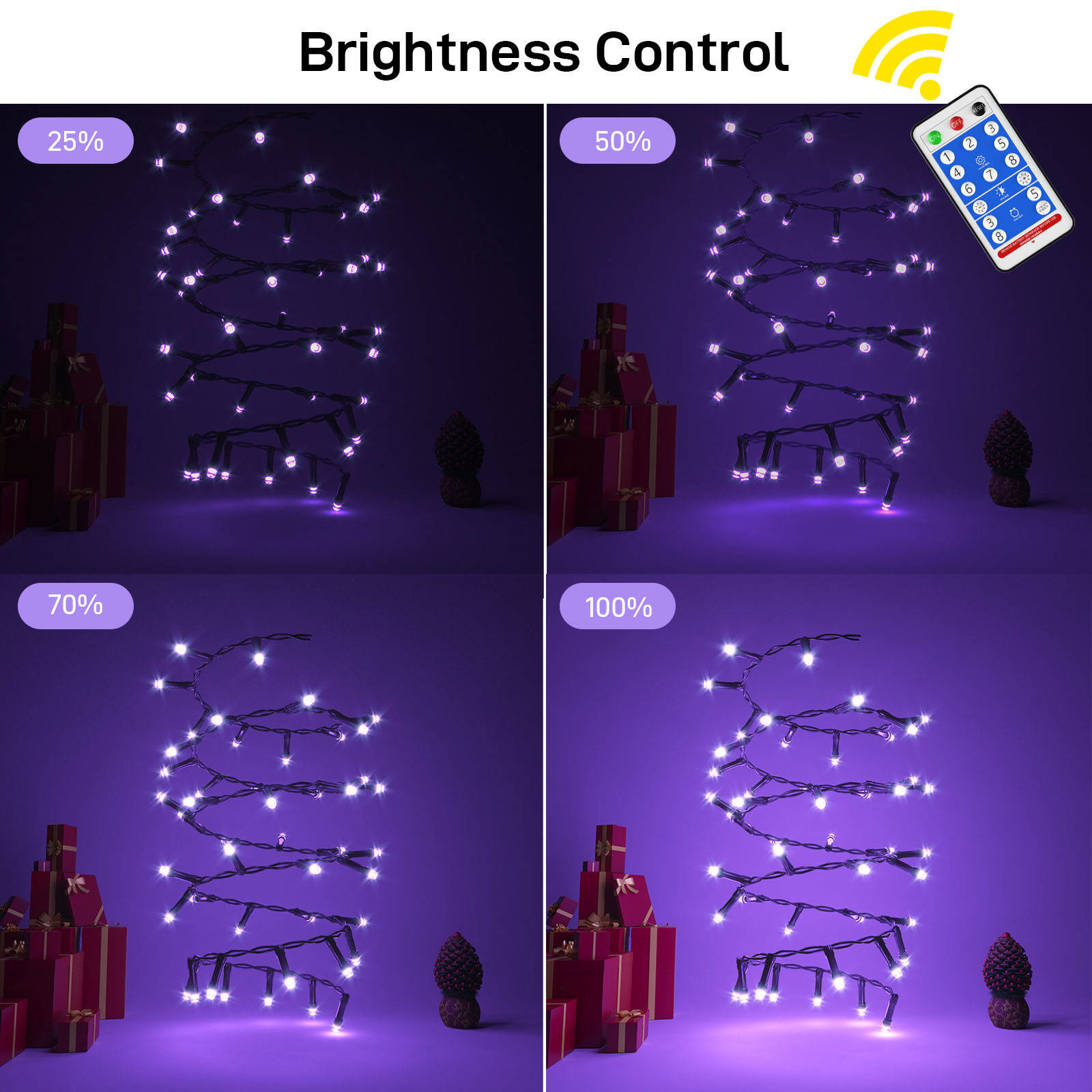 72ft 200 Beads Solar Striming Light Purple SMD0603 For Halloween Decoration