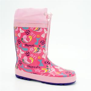 China OEM Kids Mermaid Flexible Printed Rain Boots With Strap wholesale