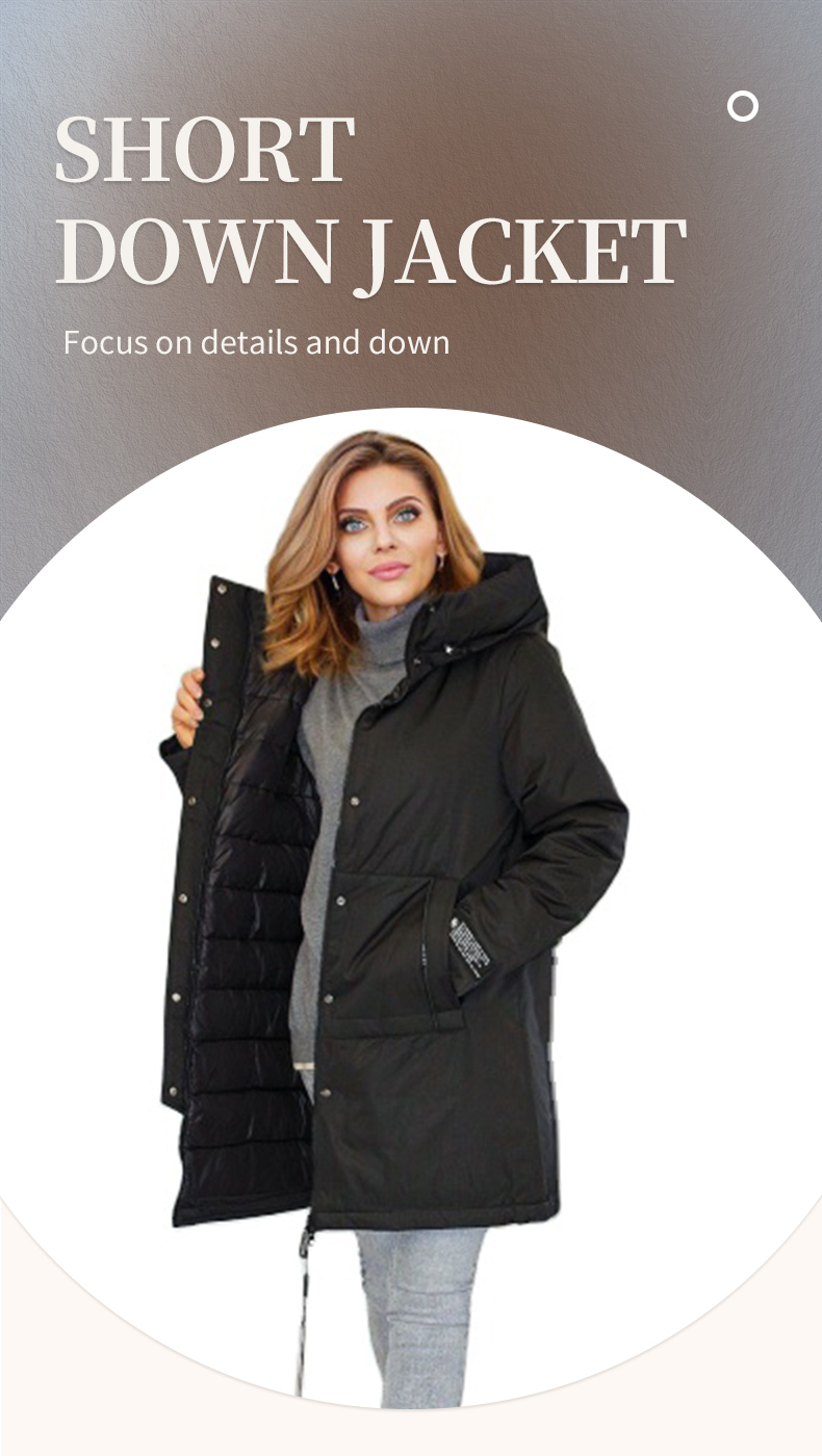 FODARLLOY Ladies Warm Hooded Cotton-padded Clothes Slim Long Down Winter Jackets Women Coats