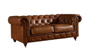 China American Industrial Style 2 Seater Chesterfield Leather Sofa For Home Furniture wholesale