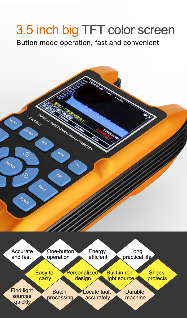ZS1000-A OTDR Testing Machine Multifunctional 3.5 inch LCD Display