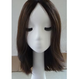 China Adjustable Straps Human Hair Wig Ladies Wigs 130% Density Black wholesale
