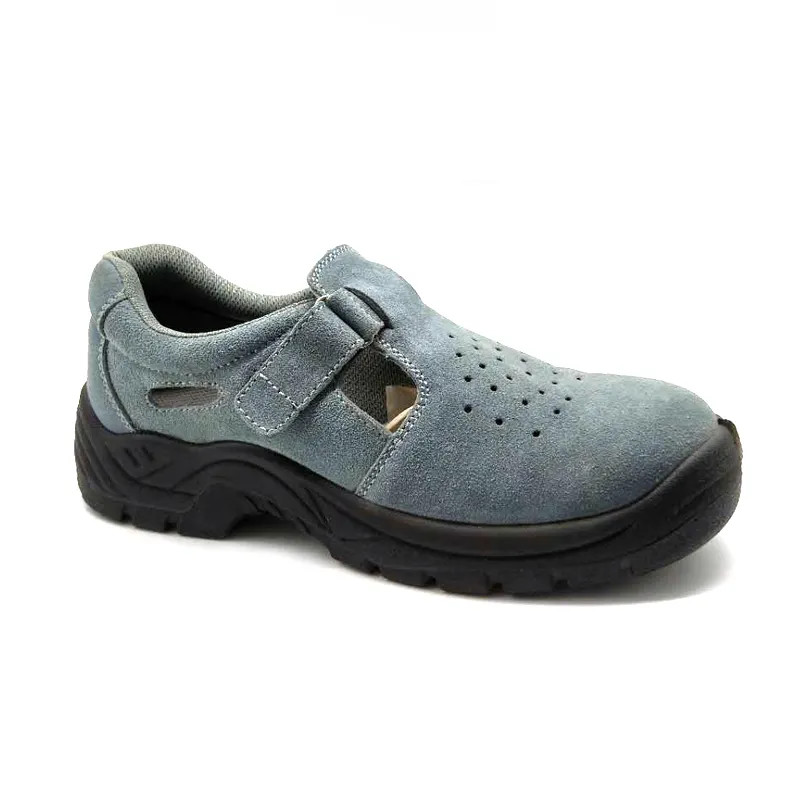 Suede Leather Mens Construction Safety Shoes With Steel Toe And Steel Plate