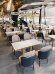 Luxury Restaurant Booth Seating Combination Leather Metal Marble Table