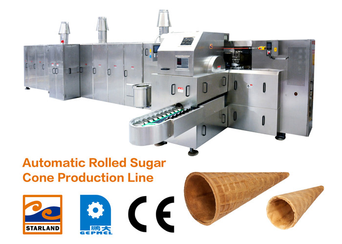 Automatic Chocolate Roller Sugar Cone Production Line 10000cones/Hour