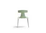 48cm Metal Indoor Outdoor Chairs Green Stackable Metal Restaurant Chairs