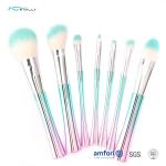 Electroplated Plastic Handle 7pcs Makeup Brush Gift Set
