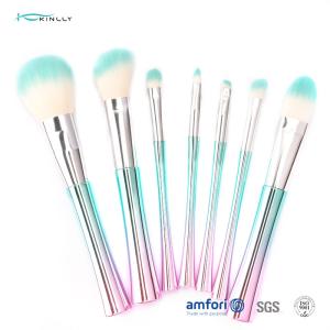 China Electroplated Plastic Handle 7pcs Makeup Brush Gift Set wholesale