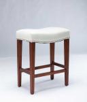American Style 2pcs Modern White Leather Bar Stool Set H66.5cm