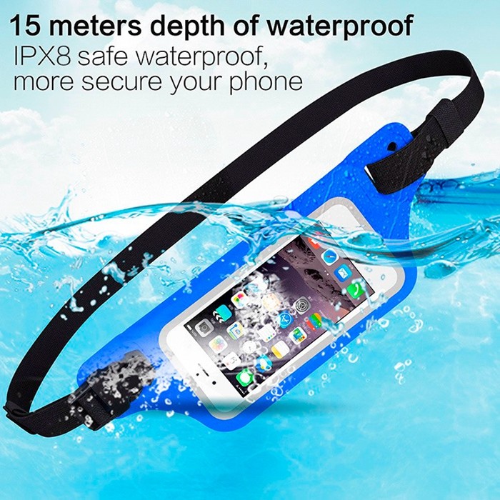 Sport LED Waterproof Running Belt / Elastic Waist Belt Tool Bag With Touchable Window