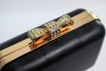 Rhinestone Bow Clasp Plastic Purse Frames Gold Metal Clutch Frame