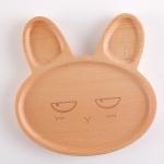 Cartoon Wooden Serving Plates Children Food Supplement Divided Dinner Plate