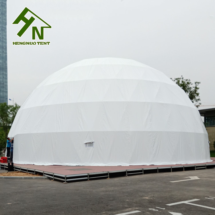 White Geodesic Luxury Dome Tent Diameter 20m For Big Projection Events