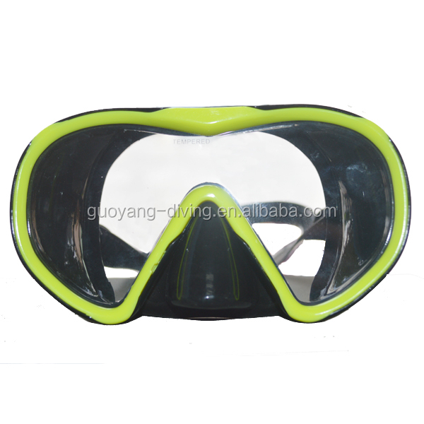 165mm Diving Scuba Face Mask Goggles For Adults Black Silicone PC Frame