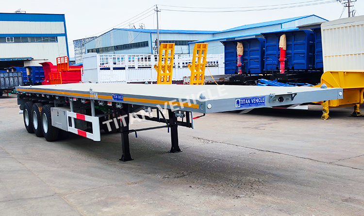 TITAN 40 Ft 3 Axle Container Flatbed Trailer Truck Semi Trailer for Sale