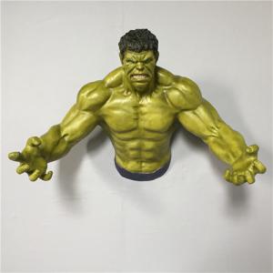 China Fiberglass 3D Wall Hanging Sculpture Cartoon Incredible Hulk Sculptures wholesale