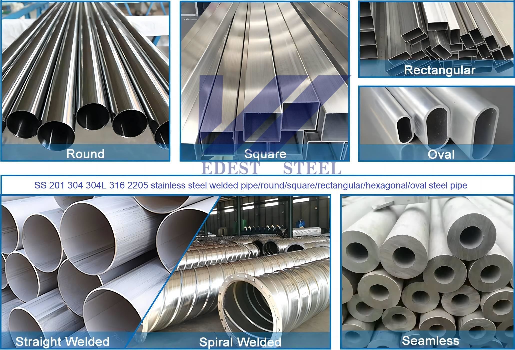 ISO9001 SS Welded Pipe Stainless Steel Welded Tube 304/304L 316/316L Antirust