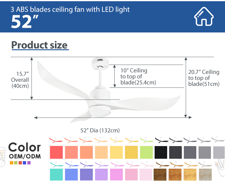 1stshine Modern Series Ceiling Fan with LED Light The Perfect Addition to Any Room