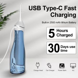 Water Dental Flosser Portable Oral Irrigator 300ML 4 Modes Rechargeable Tooth