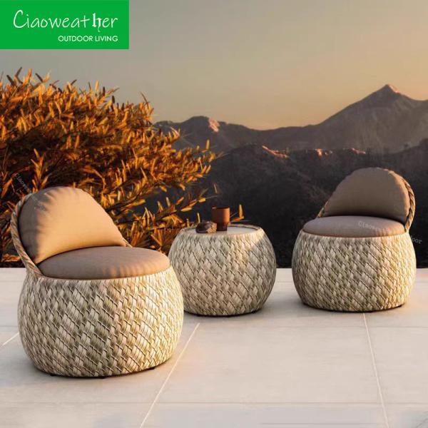Restaurant Outdoor Wicker Furniture Metal Aluminum Lounge Chair for Comfortable